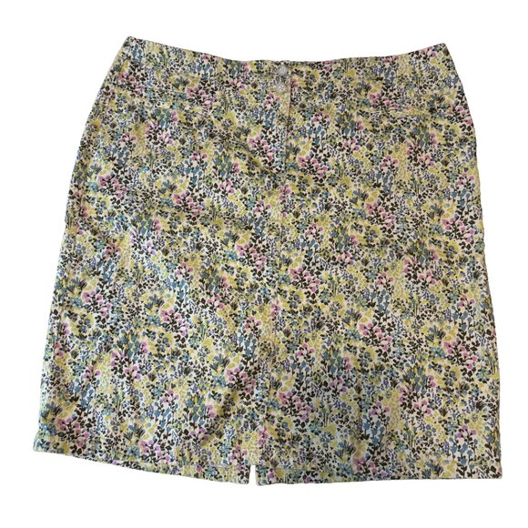 J. Jill Floral Chino Skirt Size 8 Cottage Pencil Skirts Floral Romantic - Picture 8 of 8